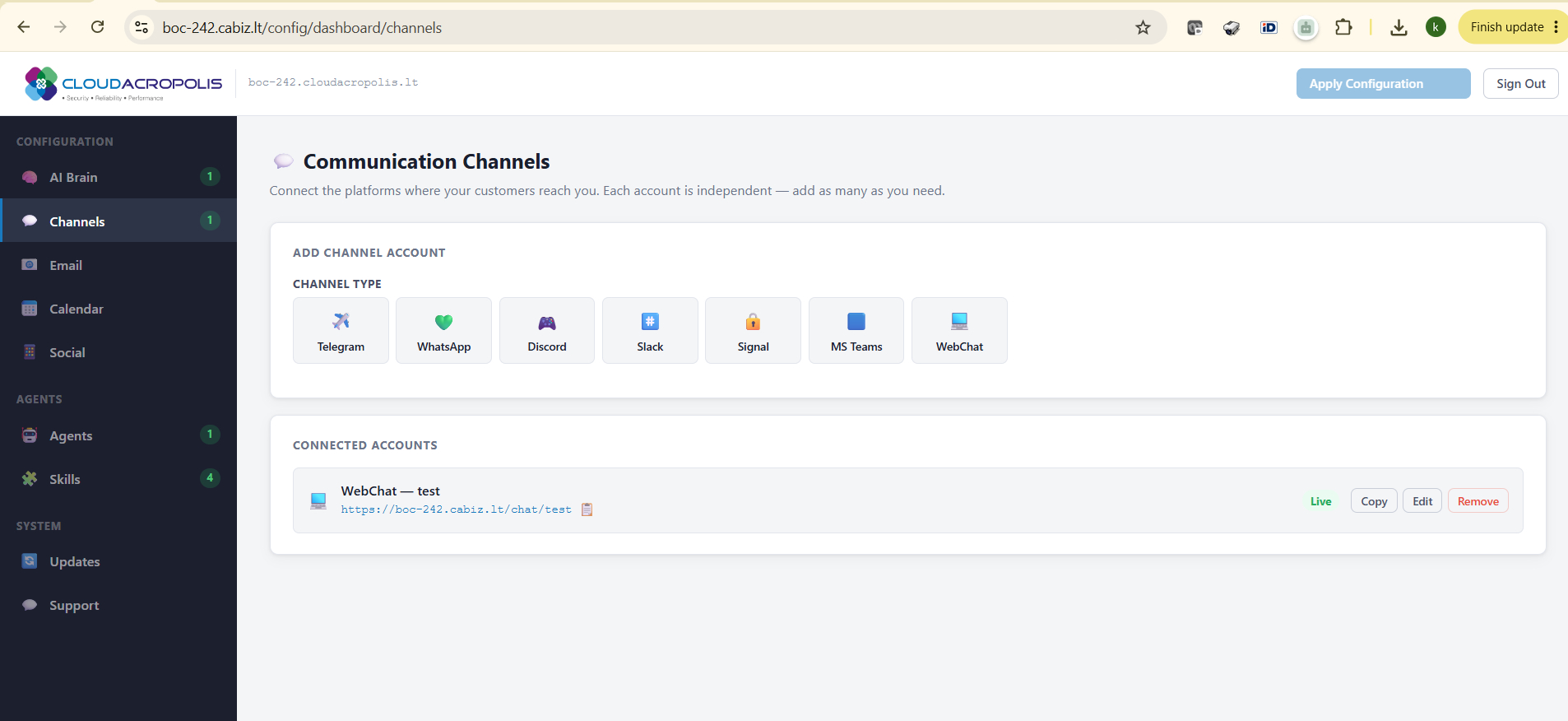 Configuration dashboard preview 1