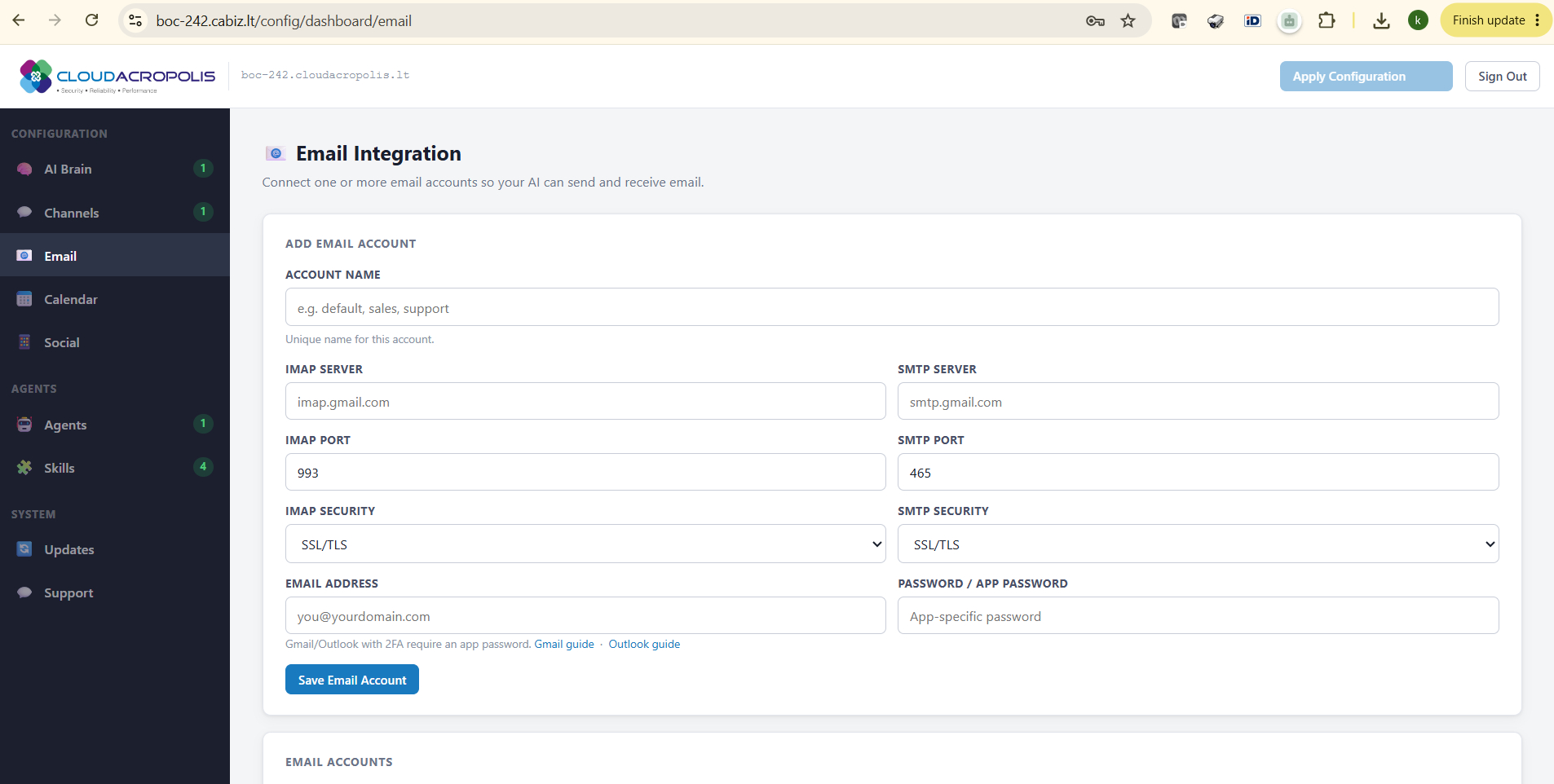 Configuration dashboard preview 3