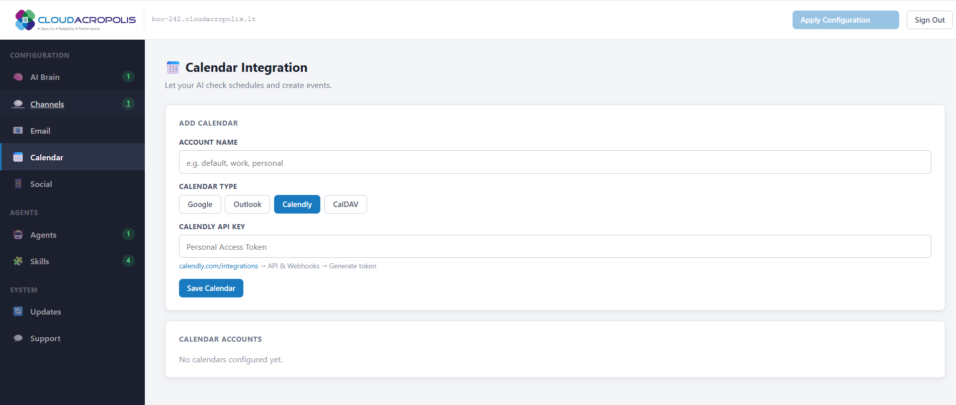 Configuration dashboard screenshot 6